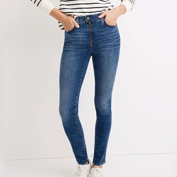 Madewell 10" High-Rise Roadtripper Jeans Ridgefield Wash: Zip-Front Edition 27 - Picture 1 of 14